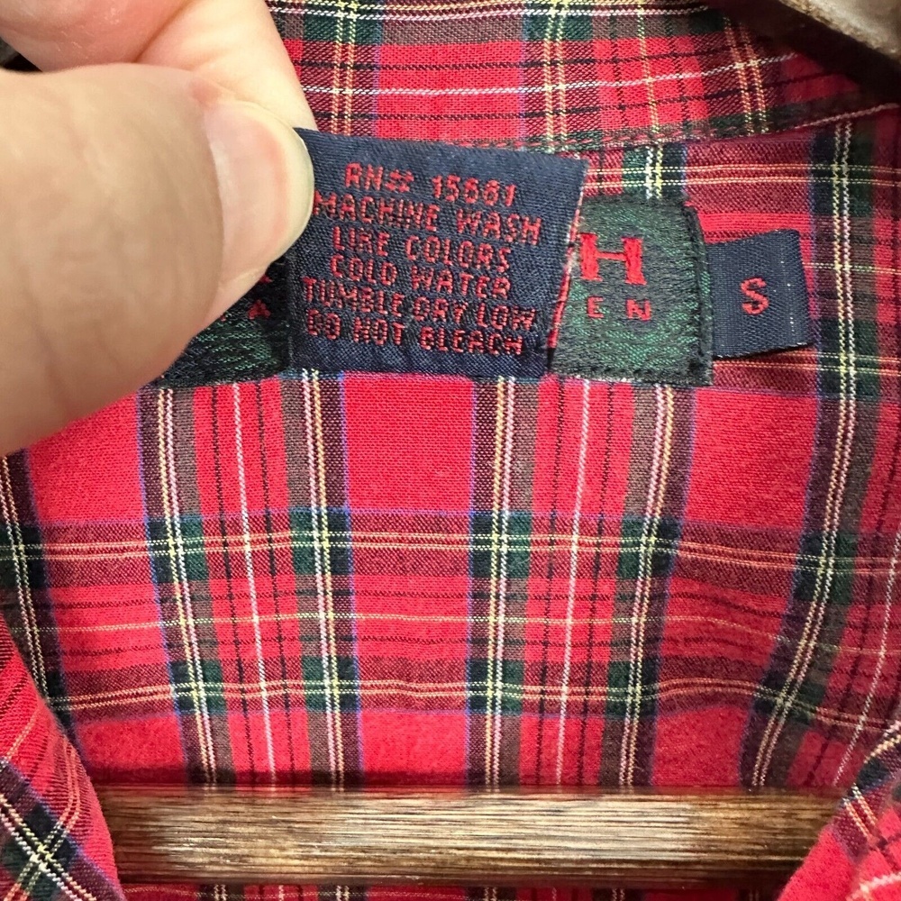 Ralph Lauren Pajama Top Women S Red Plaid Cotton Button Shirt Sleep Lounge Cozy - Picture 7 of 7